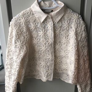 ZARA Cream Embroidered Jacket/Top
